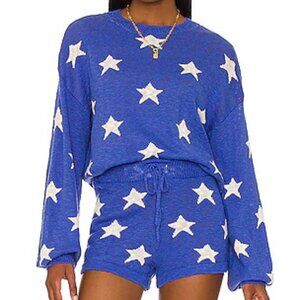 Beach Riot‎ Blue White Star Knit Ava Sweater